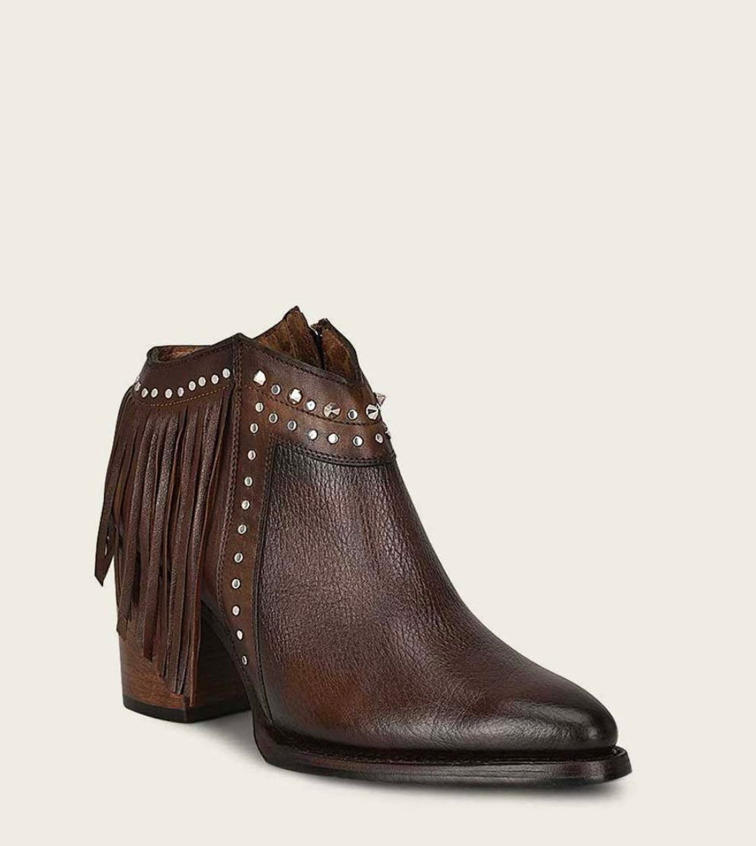 WESTERN BROWN BOOTIE WITH FRINGES CU813