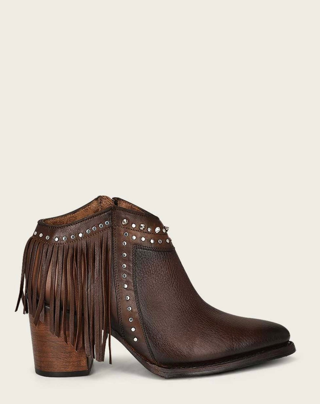 WESTERN BROWN BOOTIE WITH FRINGES CU813