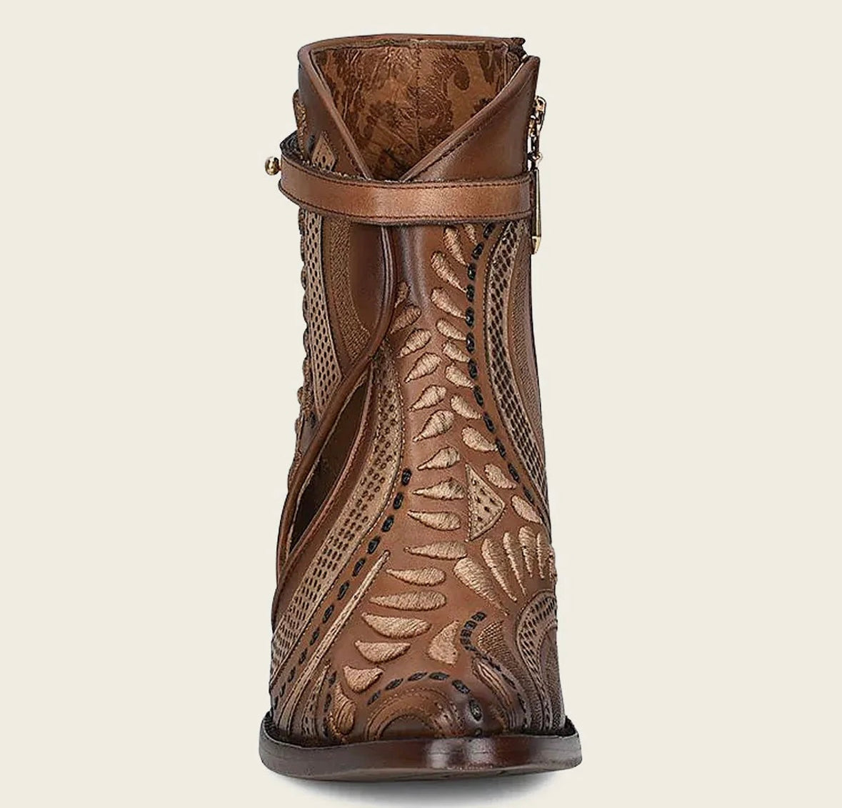 CUADRA WOMEN’S EMBROIDERED MAPLE LEATHER BOOTIE
