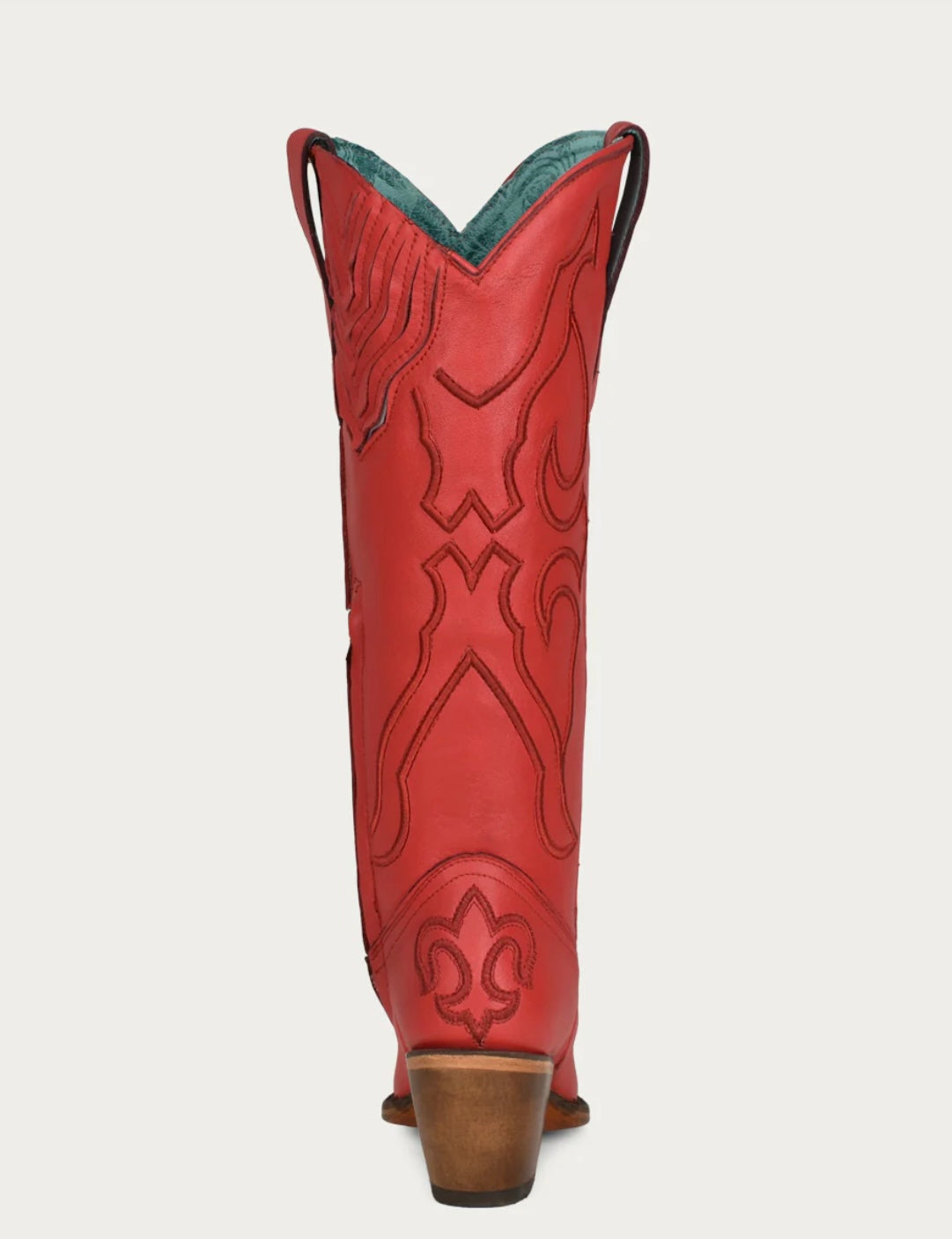 Z5076 - WOMEN'S RUBY RED EMBROIDERY TALL TOP SNIP TOE COWBOY BOOT