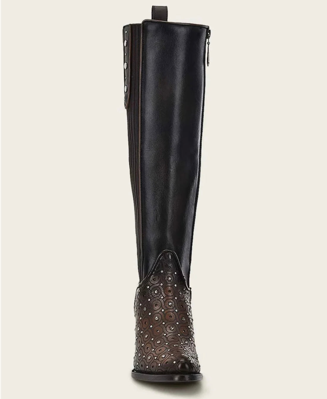 TALL DARK BROWN BOOT WITH CRYSTALS CU759