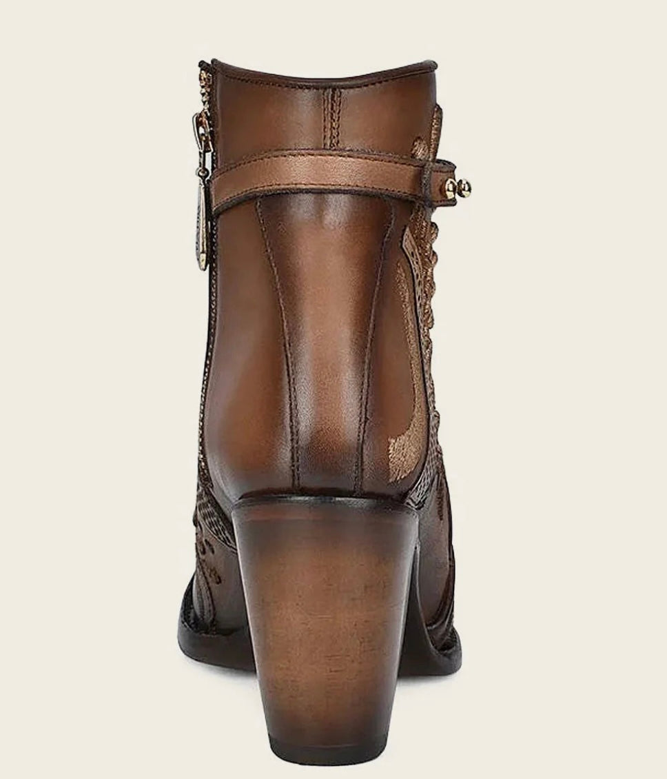 CUADRA WOMEN’S EMBROIDERED MAPLE LEATHER BOOTIE