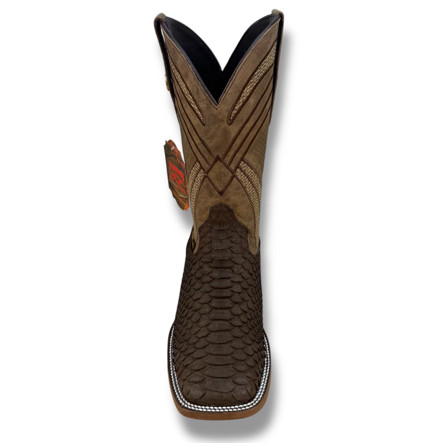 PYTHON CAFE MATTE SQUARE TOE COWBOY BOOT