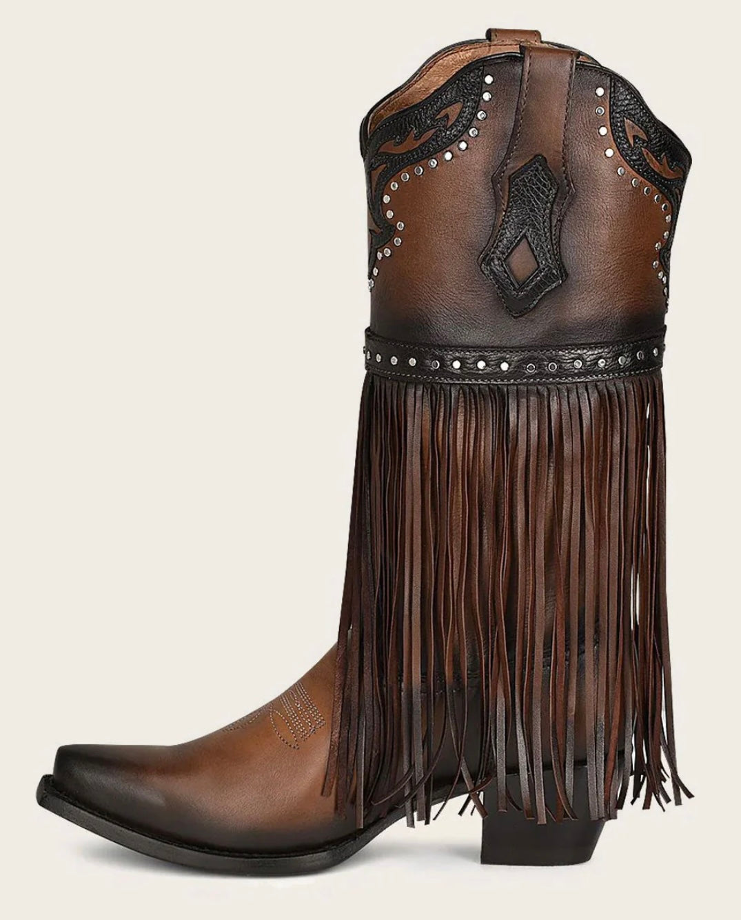 WESTERN STYLE BROWN BOVINE BOOT CU696