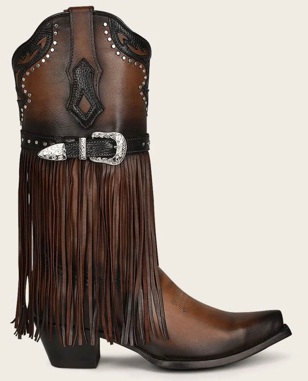 WESTERN STYLE BROWN BOVINE BOOT CU696
