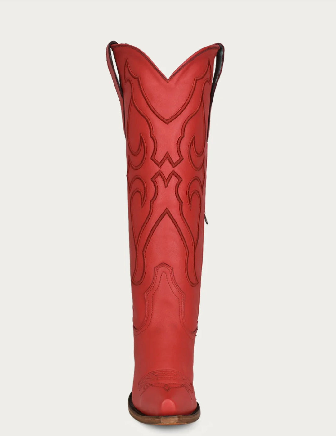 Z5076 - WOMEN'S RUBY RED EMBROIDERY TALL TOP SNIP TOE COWBOY BOOT