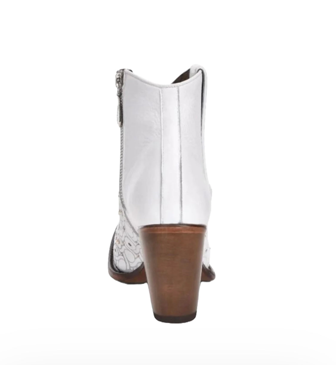 CUADRA LADIES CRYSTALIZED HANDWOVEN WHITE BOOTIE CU482