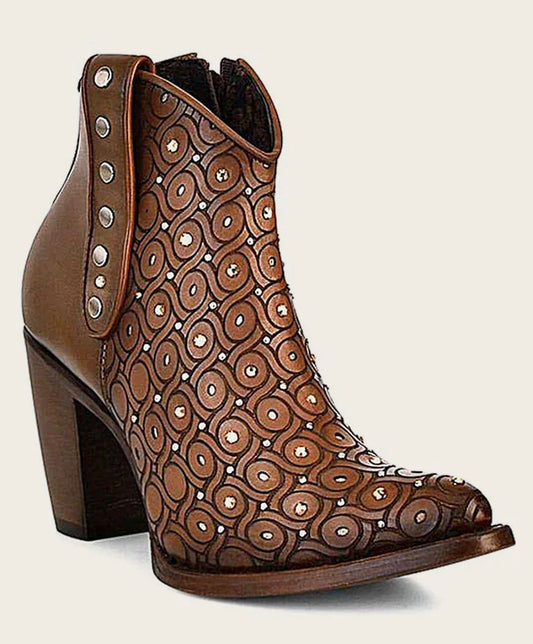 ANKLE HANDWOVEN BROWN BOOTIE CU481