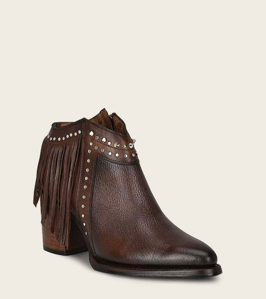 WESTERN BROWN BOOTIE WITH FRINGES CU813