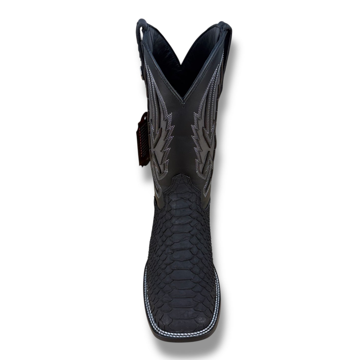 TORRES BOOT RANCH – PITON NEGRO MATTE GENUINE EXOTIC LEATHER COWBOY BOOT