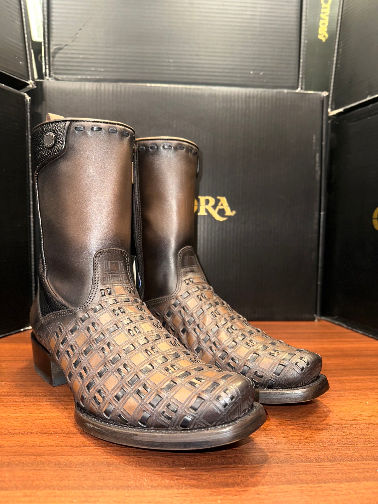 Cuadra Mens Urban Zipper Western Boots Chocolate - CU940