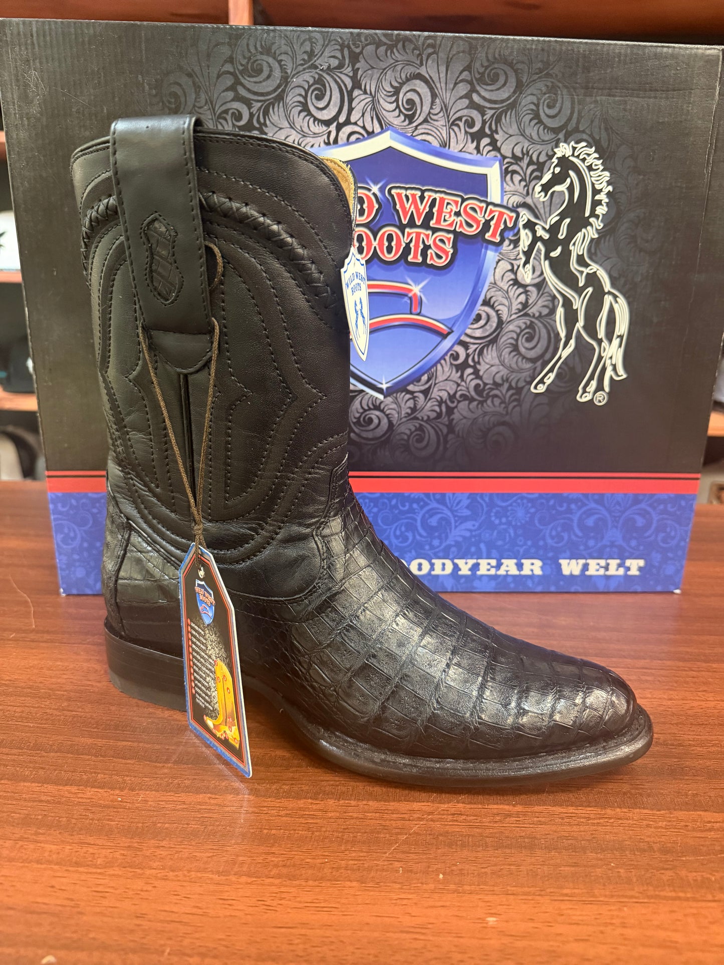 WILD WEST MEN’S BLACK CAYMAN ROPER BOOTS
