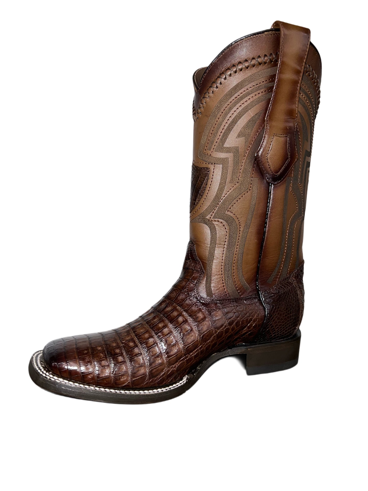 WILD WEST BOOTS CAIMAN CAFÉ SQ TOE