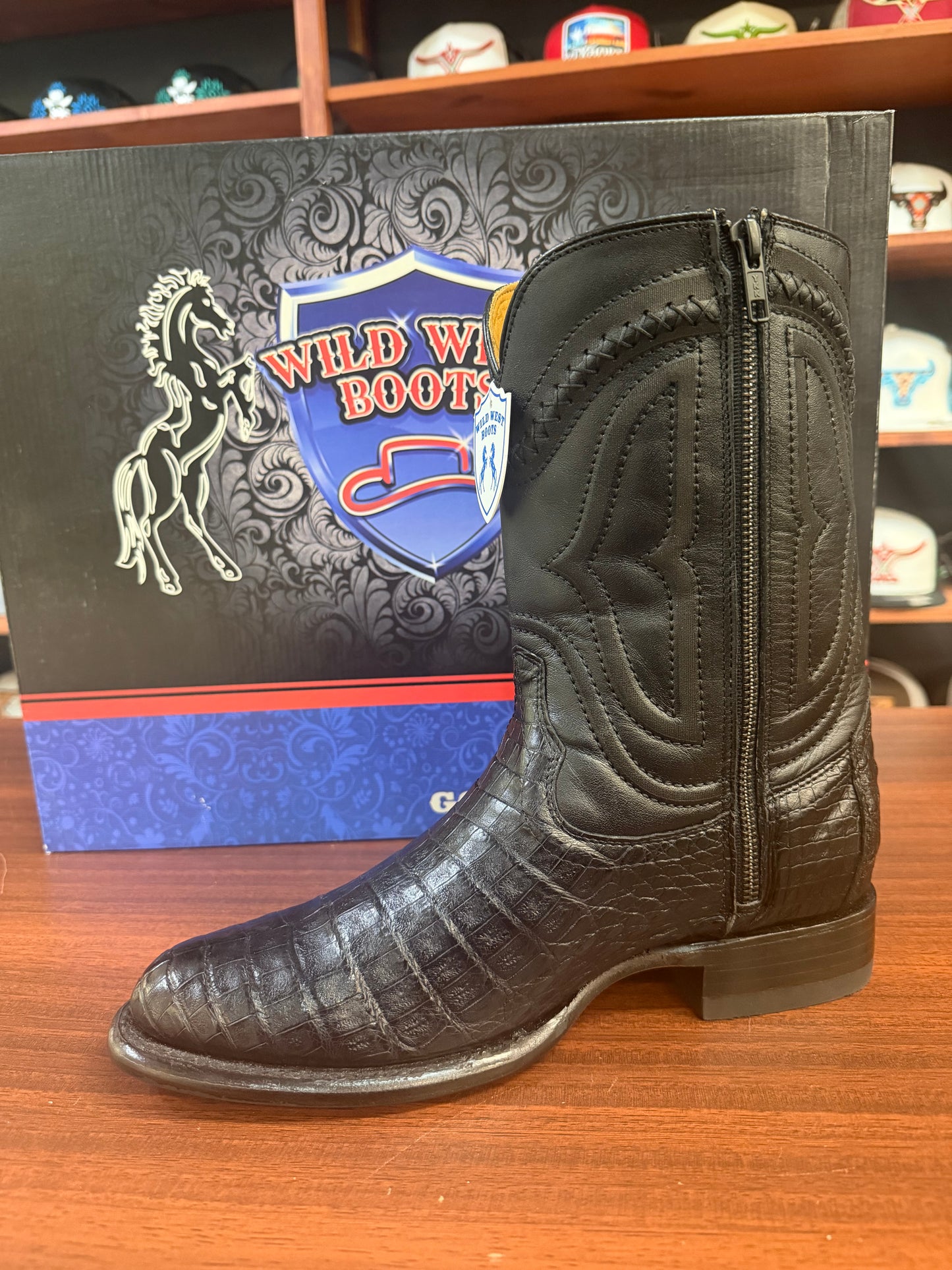 WILD WEST MEN’S BLACK CAYMAN ROPER BOOTS