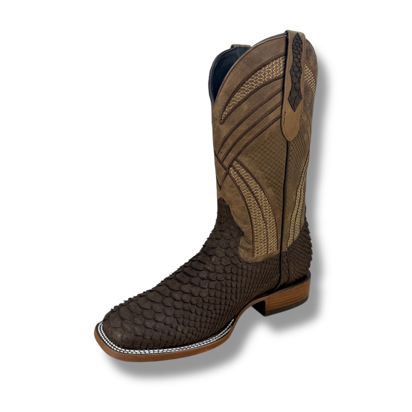 PYTHON CAFE MATTE SQUARE TOE COWBOY BOOT