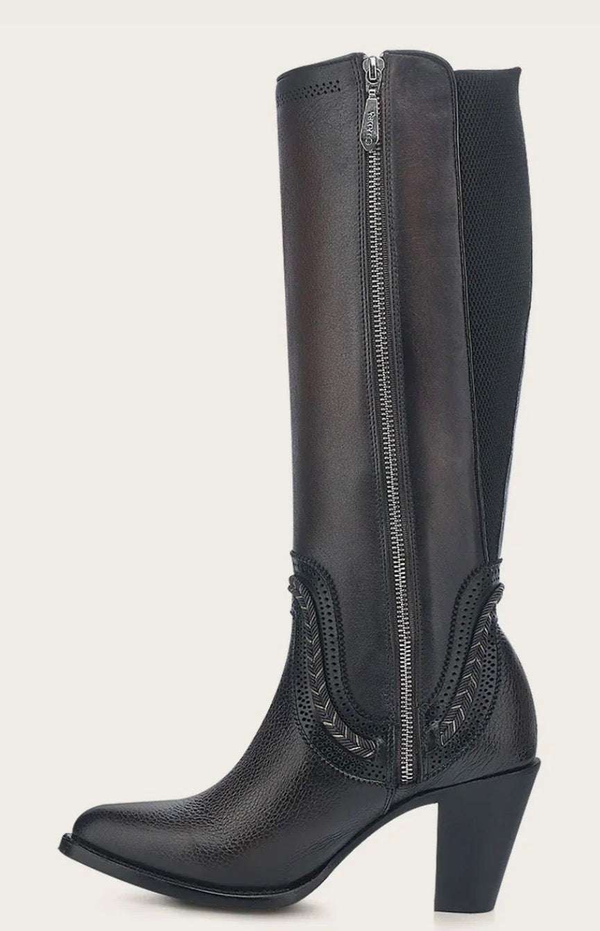 TALL ELEGANT BROWN BOVINE BOOT