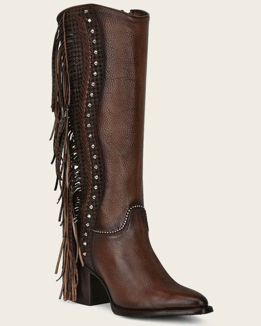 TALL WESTERN STYLE BROWN BOOT CU695