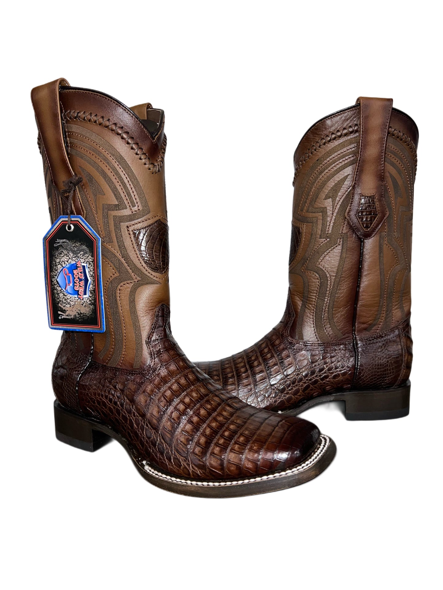 WILD WEST BOOTS CAIMAN CAFÉ SQ TOE