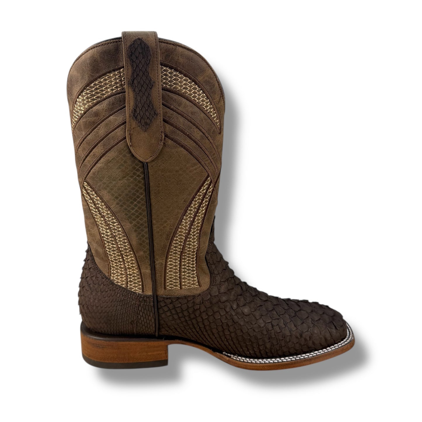 PYTHON CAFE MATTE SQUARE TOE COWBOY BOOT