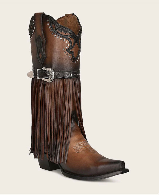 WESTERN STYLE BROWN BOVINE BOOT CU696