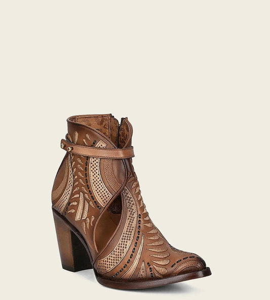CUADRA WOMEN’S EMBROIDERED MAPLE LEATHER BOOTIE