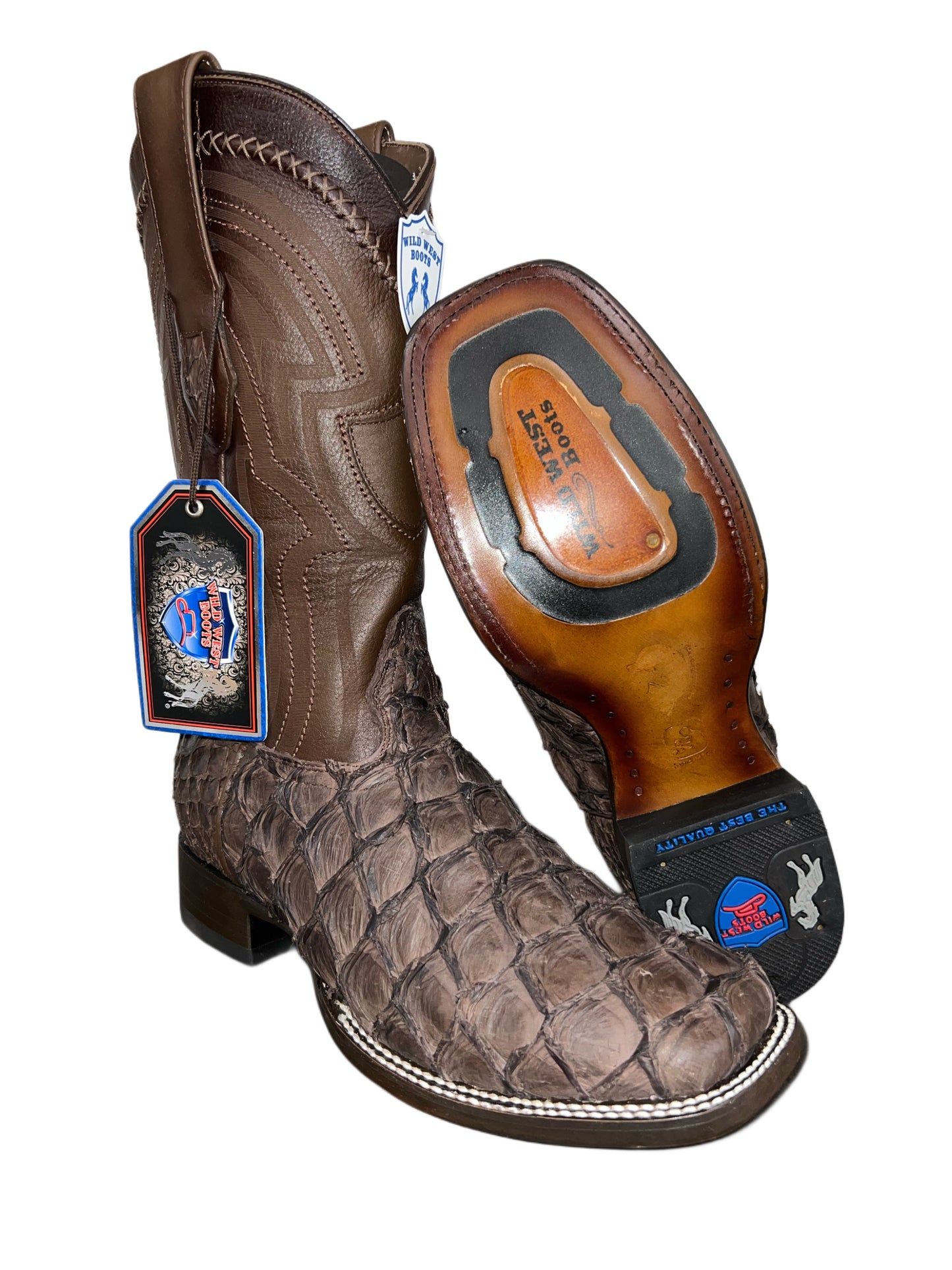 WILD WEST BOOTS PIRARUCO TABACO SQ TOE