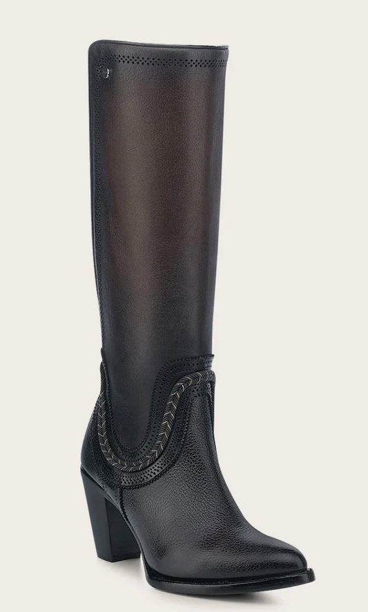 TALL ELEGANT BROWN BOVINE BOOT