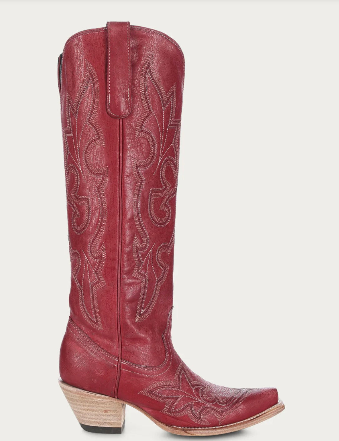 A4465 - WOMEN'S EMBROIDERY TALL TOP RED SNIP TOE COWBOY BOOT